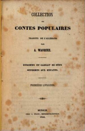 Collection de contes de populaires, 1