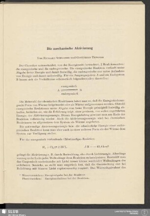 Die mechanische Aktivierung
