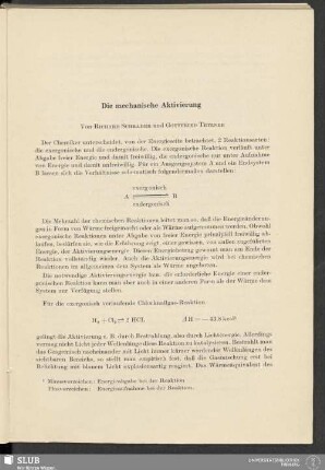 Die mechanische Aktivierung