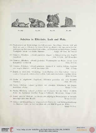 Arbeiten in Elfenbein, Lack und Holz (Nr. 318-355)
