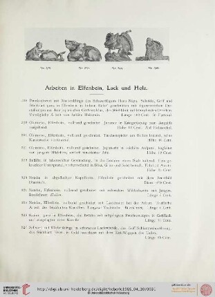 Arbeiten in Elfenbein, Lack und Holz (Nr. 318-355)
