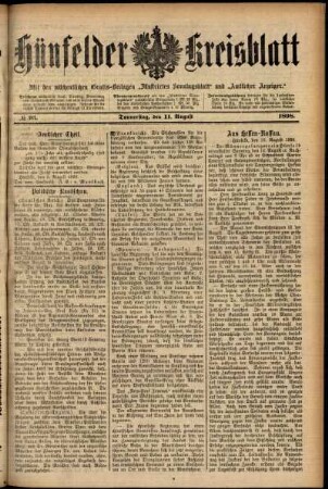 Ausgabe vom Donnerstag, den 11. August 1898.