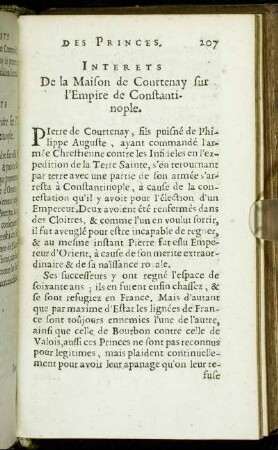 Interets De la Maison de Courtenay sur l'Empire Constantinople.
