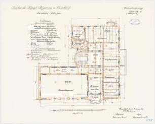 Geschäftsgebäude der Königlichen Regierung, Düsseldorf Präsidenten-Wohnhaus: Grundriss 1. OG 1:100