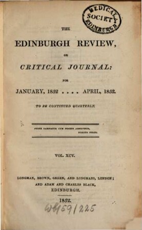 The Edinburgh review, or critical journal, 95. 1852