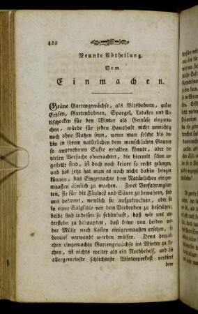 Neunte Abtheilung. Vom Einmachen.