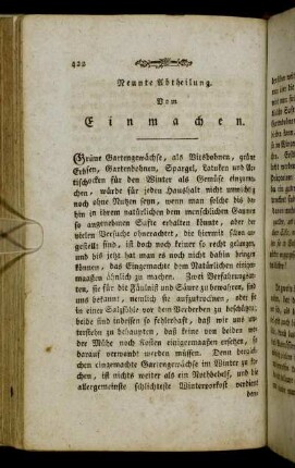 Neunte Abtheilung. Vom Einmachen.