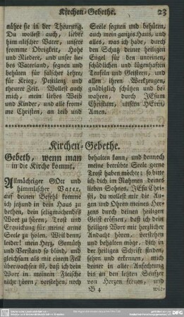Kirchen-Gebethe