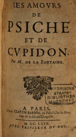Les amours de Psiche et de Cupidon