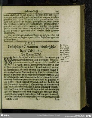 XXXI. Trübseliges Verarmen und höchstseliges Erbarmen