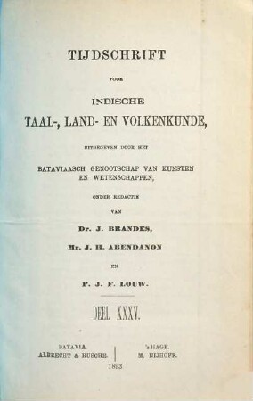 Tijdschrift voor Indische taal-, land- en volkenkunde. 35. 1893