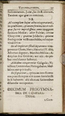 Decimum Progymnasma De Comparatione