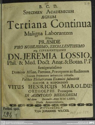 De febre tertiana continua maligna