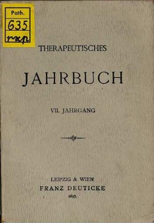 Therapeutisches Jahrbuch, 7. 1897