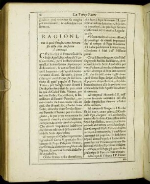 Ragioni, Con le quali si mostra come Ferrara sia della Sede Apostolica l Anno 1598.