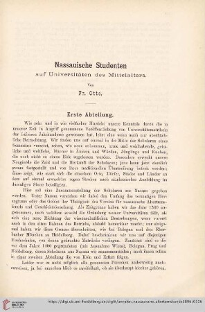 28: Nassauische Studenten auf Universitäten des Mittelalters