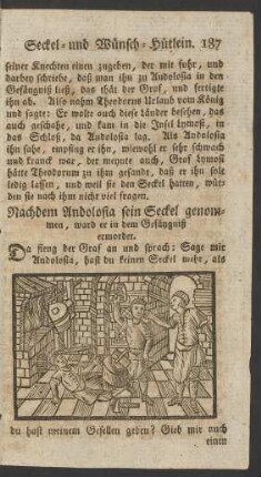 Nachdem Andolosia sein Seckel genommen, ward er in dem Gefängniß ermordet.