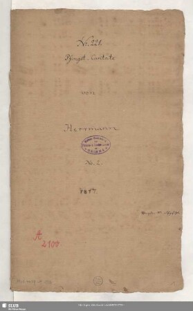Geist der Gottheit schwebe nieder - Mus.4407-E-503 - Mus.4407-E-503a : V (4), Coro, orch, bc