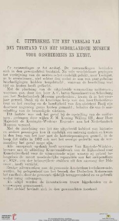 C. Uittreksel uit het Verslag van den toestand van het Nederlandsch Museum voor Geschiedenis en Kunst