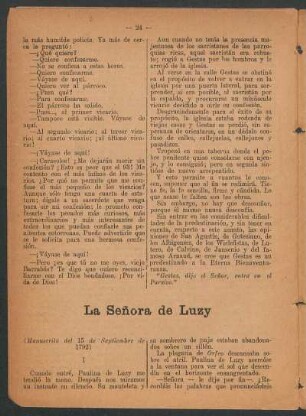 La señora de Luzy : (Manuscrito del 15 de Septiembre de 1792)