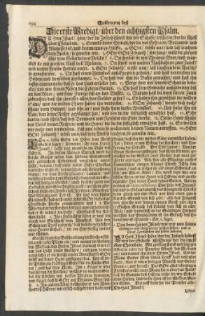 ... über den achtzigsten Psalm
