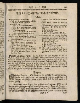 723-725, Inhalt; Eingang; Evangelium