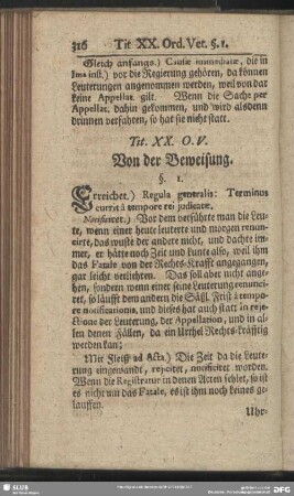 Tit. XX. O. V. Von der Beweisung