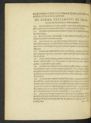 De Forma Testamenti Et Praecipue de heredibus instituendis.
