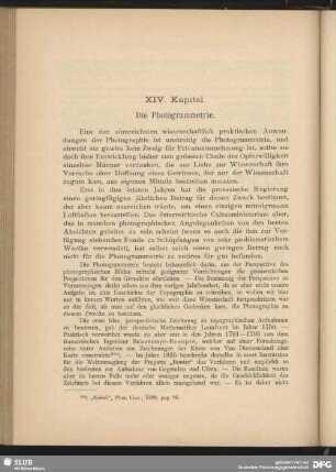 XIV. Kapitel. Die Photogrammetrie