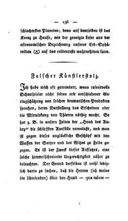 Falscher Künstlerstolz