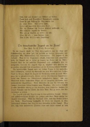 Die demokratische Jugend an die Front!