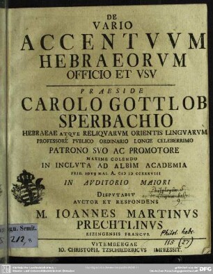 De Vario Accentuum Hebraeorum Officio Et Usu