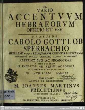 De Vario Accentuum Hebraeorum Officio Et Usu