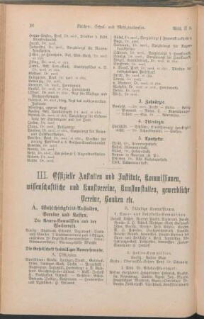 A. Wohlthätigkeits-Anstalten, Vereine und Kassen.