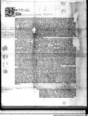 Unser Auß was antringenden Ursachen die Churfürstl. Durchl. mit Dero getrewen lieben Landschafft