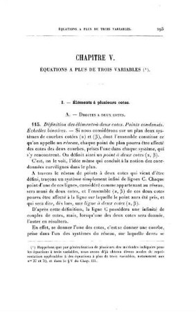 Chapitre V. Équations à plus de trois variables.