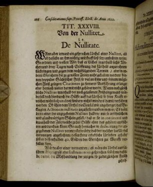 Tit. XXXVIII. Von der Nullitet. [...]