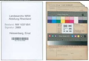 Entnazifizierung Ernst Heissenberg , geb. 12.05.1900 (Steuersekretaer)