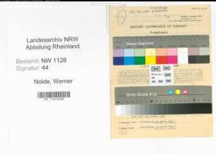 Entnazifizierung Werner Nolde , geb. 23.10.1913 (Polizist)