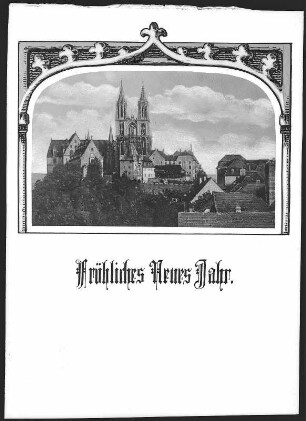 Meißen. Blick auf Meißen - Neujahrskarte