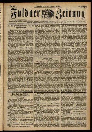 Ausgabe vom Sonntag, den 31. Januar 1892.