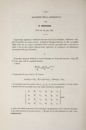 Soluzione della quistione 45 (Vedi vol. III. pag. 320).