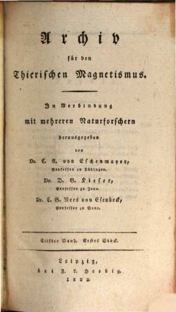 Archiv für den thierischen Magnetismus. 11, 11. 1822