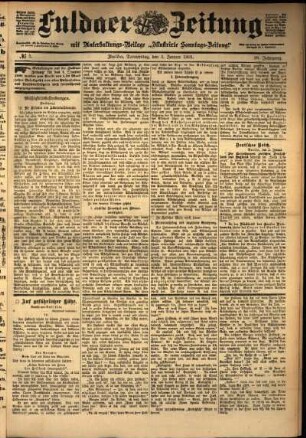 Ausgabe vom Donnerstag, den 03. Januar 1901.