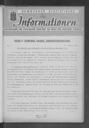 1955: Hamburger statistische Informationen / F