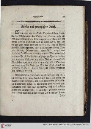 Sieben und zwanzigster Brief