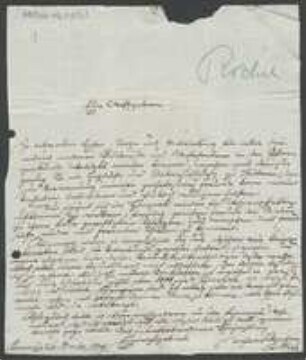 Brief von Anton Rochel an Johann Jacob Kohlhaas