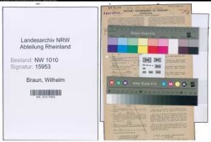 Entnazifizierung Wilhelm Braun , geb. 19.09.1903 (Krankenkassenangestellter)