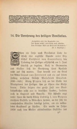 14. Die Verehrung des heiligen Bonifatius.