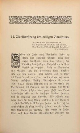 14. Die Verehrung des heiligen Bonifatius.
